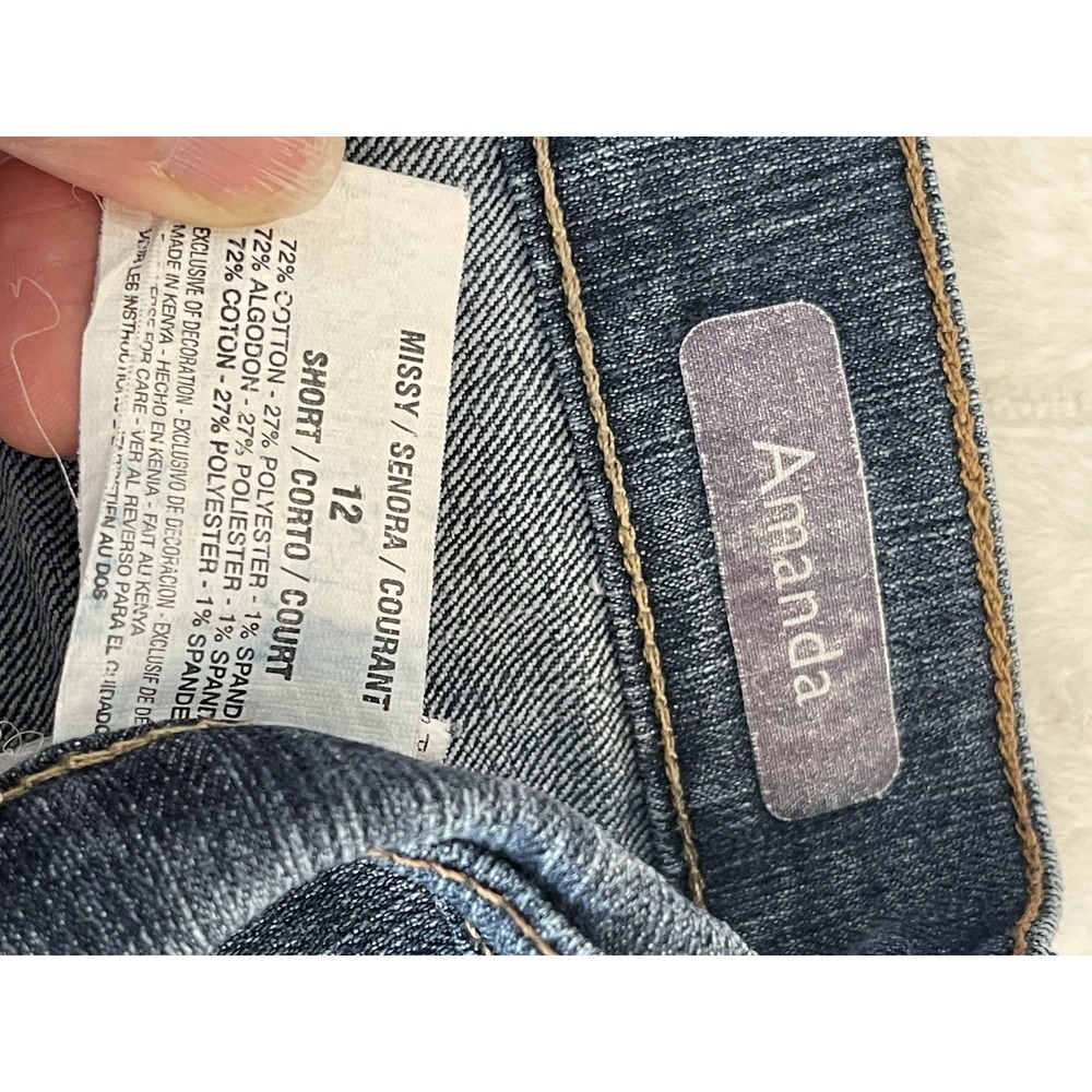 GLORIA VANDERBUILT Amanda Missy Short Sz12 Indigo Denim, Kenya - Picture 5 of 8